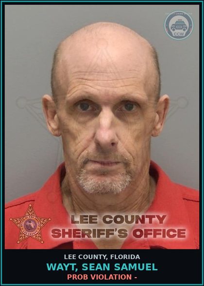 CCW arrest card for WAYT, SEAN SAMUEL in Lee County: PROB VIOLATION -