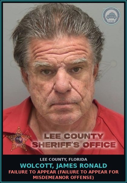 CCW arrest card for WOLCOTT, JAMES RONALD in Lee County: FAILURE TO APPEAR  (FAILURE TO APPEAR FOR MISDEMEANOR OFFENSE)