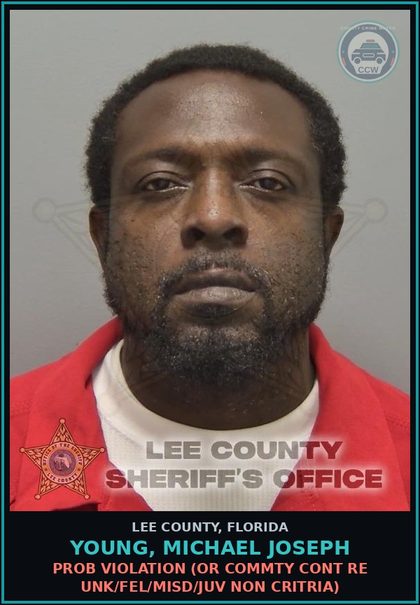 CCW arrest card for YOUNG, MICHAEL JOSEPH in Lee County: PROB VIOLATION  (OR COMMTY CONT RE UNK/FEL/MISD/JUV NON CRITRIA)