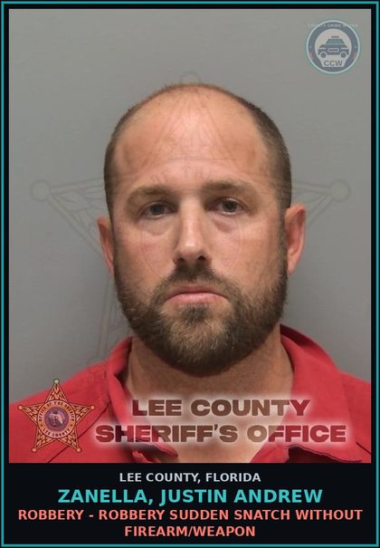 CCW arrest card for ZANELLA, JUSTIN ANDREW in Lee County: BATTERY - TOUCH OR STRIKE