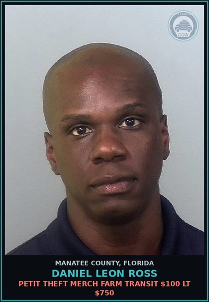 CCW arrest card for DANIEL LEON ROSS in Manatee County: POSSESS contr substance W/O PRESCRIPTION