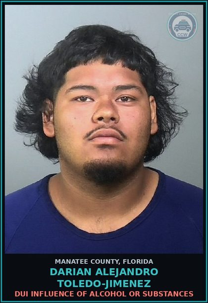 CCW arrest card for DARIAN ALEJANDRO TOLEDO-JIMENEZ in Manatee County: POSSESSION OF SYNTHETIC CANNABINOIDS