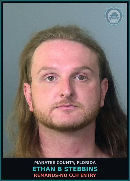 CCW arrest card for ETHAN B STEBBINS in Manatee County: REMANDS-NO CCH ENTRY