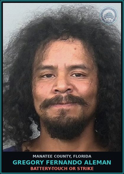 CCW arrest card for GREGORY FERNANDO ALEMAN in Manatee County: BATTERY-TOUCH OR STRIKE