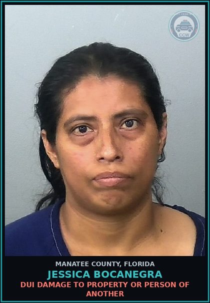 CCW arrest card for JESSICA BOCANEGRA in Manatee County: CONTEMPT OF COURT-VIOL PRTRL REL - MISD
