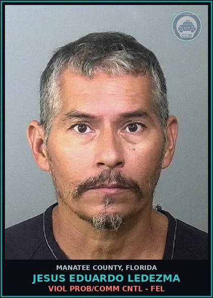 CCW arrest card for JESUS EDUARDO LEDEZMA in Manatee County: VIOL PROB/COMM CNTL - FEL