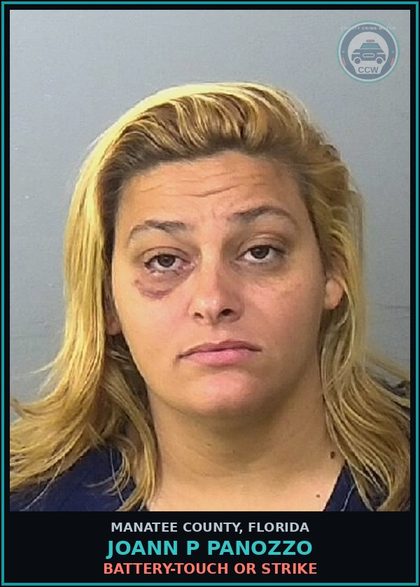 CCW arrest card for JOANN P PANOZZO in Manatee County: BATTERY-TOUCH OR STRIKE