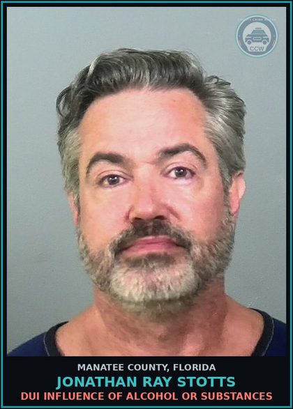 CCW arrest card for JONATHAN RAY STOTTS in Manatee County: DUI INFLUENCE OF ALCOHOL OR DRUGS
