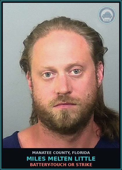 CCW arrest card for MILES MELTEN LITTLE in Manatee County: BATTERY-TOUCH OR STRIKE