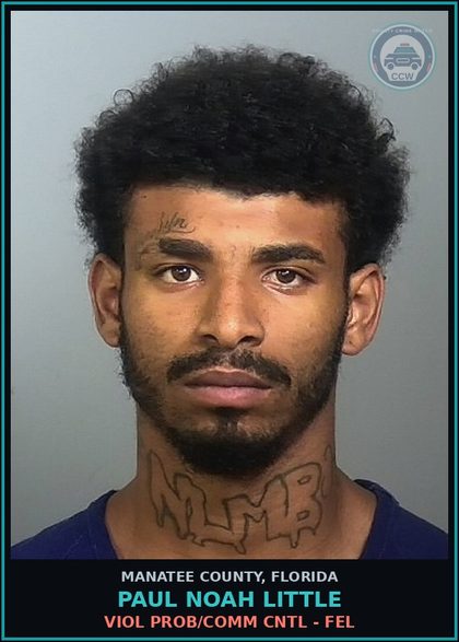 CCW arrest card for PAUL NOAH LITTLE in Manatee County: VIOL PROB/COMM CNTL - FEL