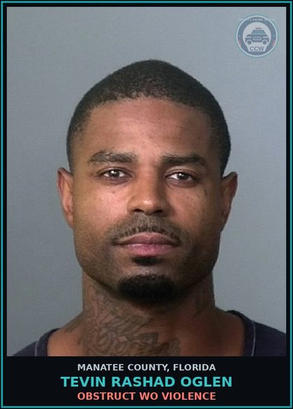 CCW arrest card for TEVIN RASHAD OGLEN in Manatee County: VIOL INJUNCTION PROTECTION DOMESTIC VIOLENCE