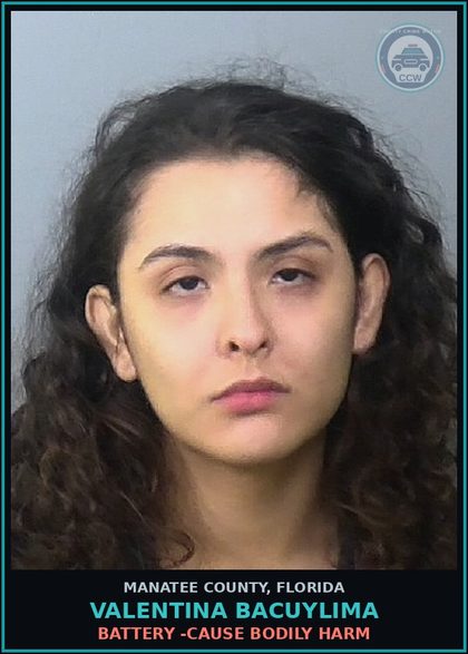 CCW arrest card for VALENTINA BACUYLIMA in Manatee County: BATTERY -CAUSE BODILY HARM