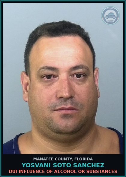 CCW arrest card for YOSVANI SOTO SANCHEZ in Manatee County: DUI INFLUENCE OF ALCOHOL OR DRUGS