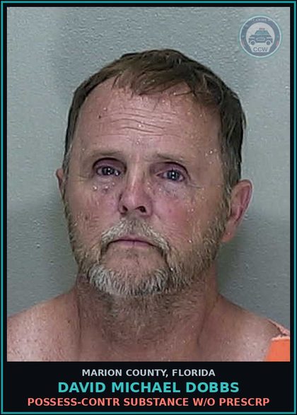 CCW arrest card for DAVID MICHAEL DOBBS in Marion County: POSSESS-CONTR SUBSTANCE W/O PRESCRP