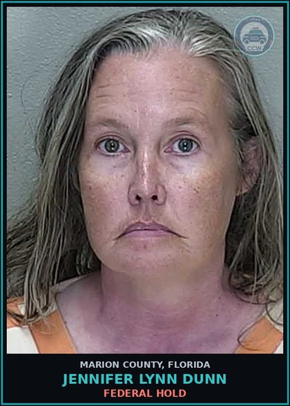 CCW arrest card for JENNIFER LYNN DUNN in Marion County: FEDERAL HOLD