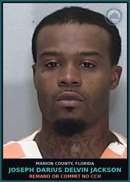 CCW arrest card for JOSEPH DARIUS DELVIN JACKSON in Marion County: REMAND OR COMMIT NO CCH