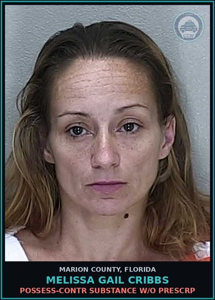 CCW arrest card for MELISSA GAIL CRIBBS in Marion County: POSSESS-CONTR SUBSTANCE W/O PRESCRP
