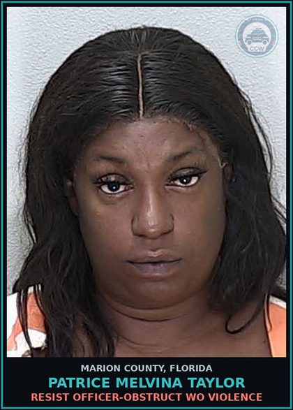 CCW arrest card for PATRICE MELVINA TAYLOR in Marion County: POSSESS-CONTR SUBSTANCE W/O PRESCRP