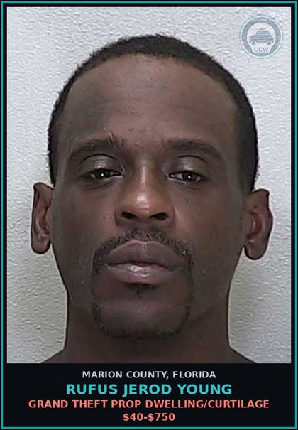 CCW arrest card for RUFUS JEROD YOUNG in Marion County: BURGL-OCCUPIED DWELLING UNARMED
