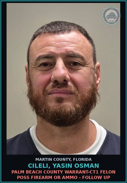 CCW arrest card for CILELI, YASIN OSMAN in Martin County: BATTERY - TOUCH OR STRIKE (DOMESTIC) (BOND SURRENDER) - First Degree Misdemeanor