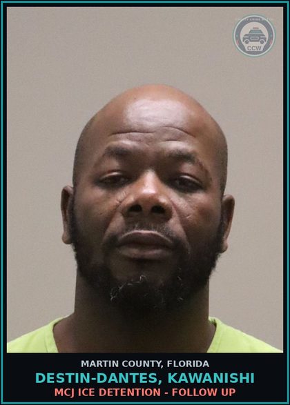 CCW arrest card for DESTIN-DANTES, KAWANISHI in Martin County: MCJ ICE DETENTION - Follow up