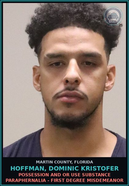 CCW arrest card for HOFFMAN, DOMINIC KRISTOFER in Martin County: POSSESSION AND OR USE DRUG PARAPHERNALIA - First Degree Misdemeanor