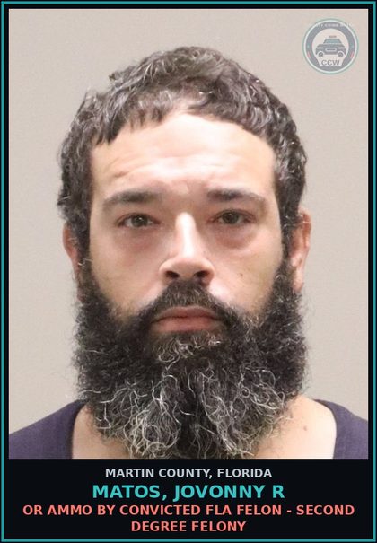 CCW arrest card for MATOS, JOVONNY R in Martin County: POSSESSION AND OR USE DRUG PARAPHERNALIA - First Degree Misdemeanor