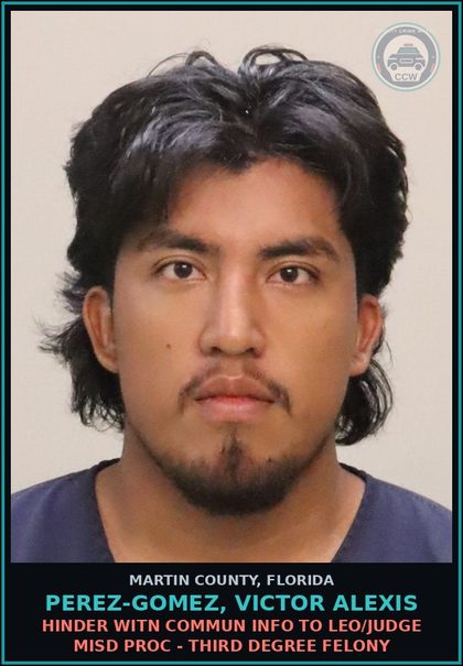 CCW arrest card for Perez-Gomez, Victor Alexis in Martin County: BATTERY - TOUCH OR STRIKE (DOMESTIC) - First Degree Misdemeanor