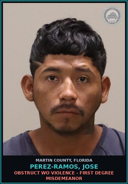 CCW arrest card for Perez-Ramos, Jose in Martin County: OPEN CONTAINER - Follow up
