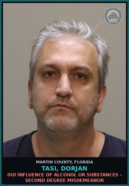 CCW arrest card for TASI, DORJAN in Martin County: DUI INFLUENCE OF ALCOHOL OR DRUGS - Second Degree Misdemeanor