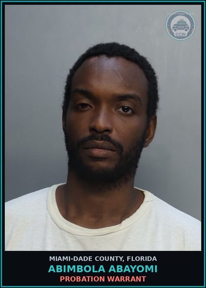 CCW arrest card for ABIMBOLA ABAYOMI in Miami-Dade County: PROBATION WARRANT
