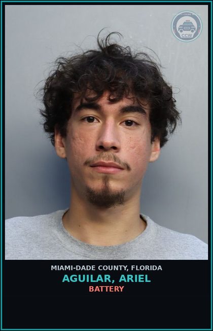 CCW arrest card for AGUILAR, ARIEL in Miami-Dade County: ROBB/SUDDEN SNATCH