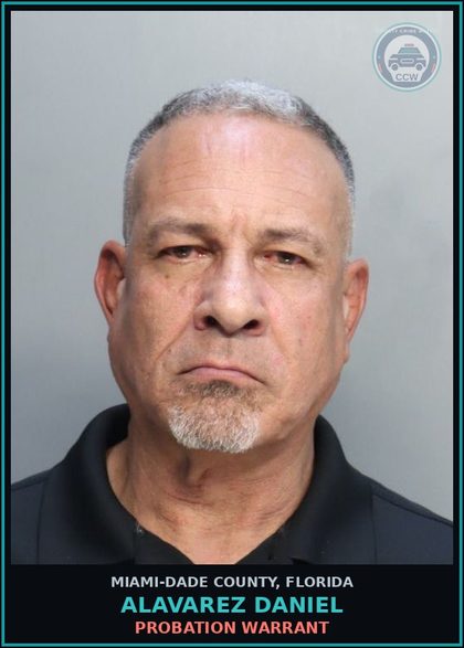 CCW arrest card for ALAVAREZ DANIEL in Miami-Dade County: PROBATION WARRANT