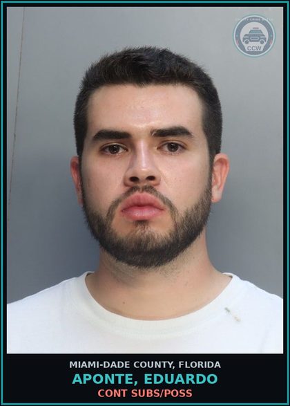 CCW arrest card for APONTE, EDUARDO in Miami-Dade County: CONT SUBS/POSS