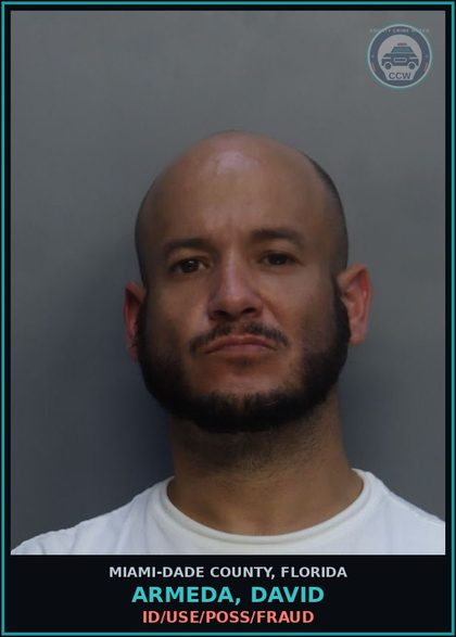 CCW arrest card for ARMEDA, DAVID in Miami-Dade County: CRIM MIS/1000+