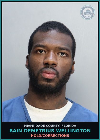 CCW arrest card for BAIN DEMETRIUS  WELLINGTON in Miami-Dade County: HOLD/CORRECTIONS