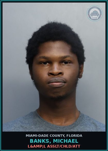 CCW arrest card for BANKS, MICHAEL in Miami-Dade County: L&amp;L ASSLT/chld/ATT