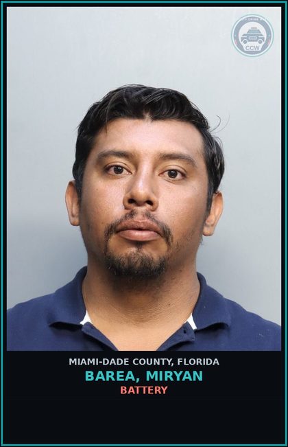 CCW arrest card for BAREA, MIRYAN in Miami-Dade County: COCAINE/POSSESSION
