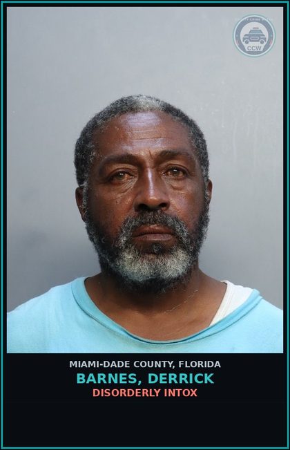 CCW arrest card for BARNES, DERRICK in Miami-Dade County: Canna/POSN/0-20