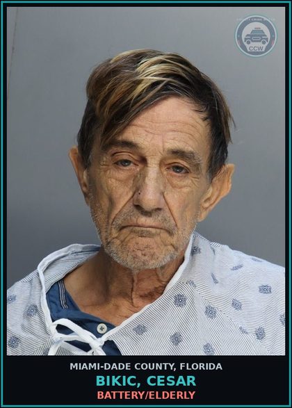 CCW arrest card for BIKIC, CESAR in Miami-Dade County: BATTERY/ELDERLY