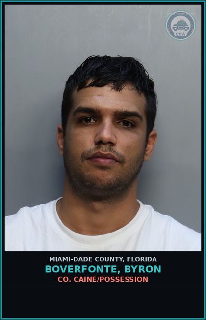 CCW arrest card for BOVERFONTE, BYRON in Miami-Dade County: COCAINE/POSSESSION