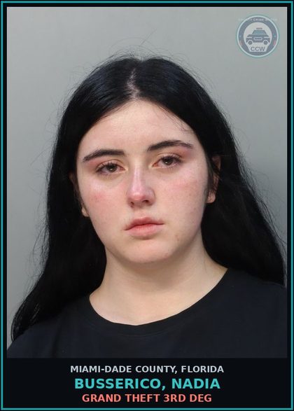 CCW arrest card for BUSSERICO, NADIA in Miami-Dade County: ORG SCHEME TO DEFRD