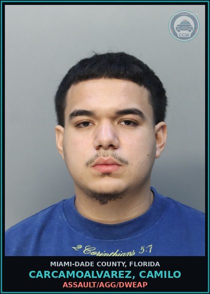 CCW arrest card for CARCAMOALVAREZ, CAMILO in Miami-Dade County: COCAINE/POSSESSION