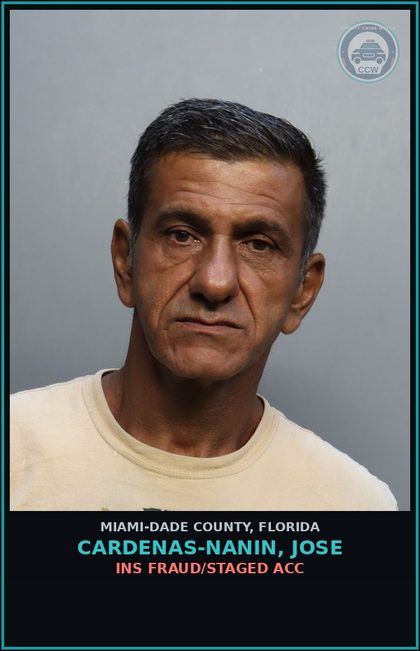 CCW arrest card for CARDENAS-NANIN, JOSE in Miami-Dade County: INS FRAUD/STAGED ACC