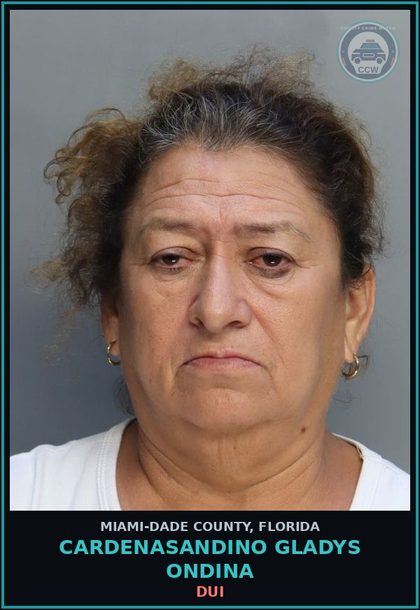 CCW arrest card for CARDENASANDINO GLADYS  ONDINA in Miami-Dade County: DUI
