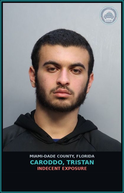 CCW arrest card for CARODDO, TRISTAN in Miami-Dade County: INDECENT EXPOSURE