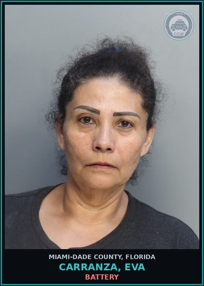 CCW arrest card for CARRANZA, EVA in Miami-Dade County: BURG/ASLT/BATT - PBL