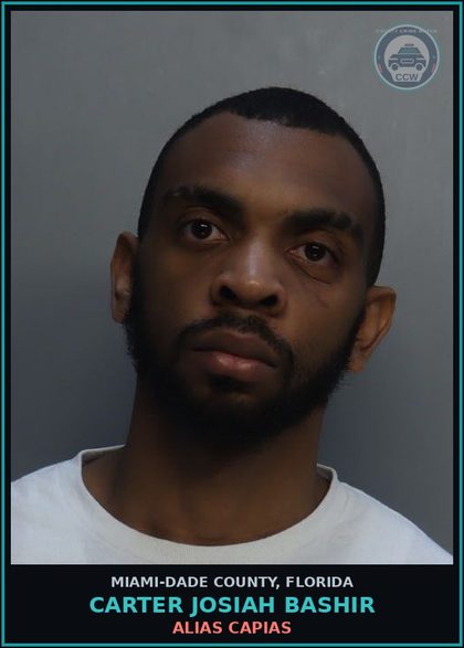 CCW arrest card for CARTER JOSIAH  BASHIR in Miami-Dade County: ALIAS CAPIAS
