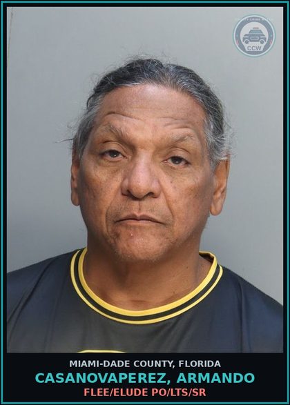 CCW arrest card for CASANOVAPEREZ, ARMANDO in Miami-Dade County: FLEE/ELUDE PO/LTS/SR