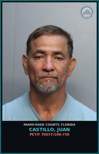 CCW arrest card for CASTILLO, JUAN in Miami-Dade County: CONT SUBS/POSS
